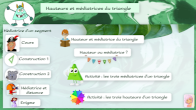 hauteurs et mdiatrices du triangle cinquime Genially